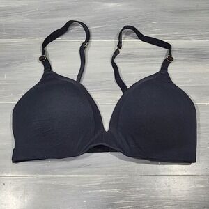 All You Lively Bra 36D The Mesh Trim No-Wire Black Bra‎ Black J-hook